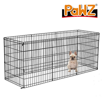 PaWz Pet Dog Playpen Puppy Exercise 8 Panel Fence Black Extension No Door 30" PaWz